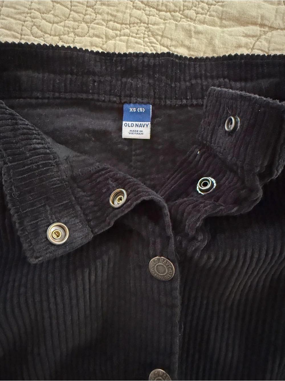 Kids Old Navy Black Corduroy Button-Front Mini Skirt